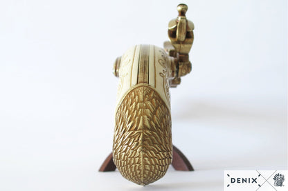 Denix Revolving 2-Barrel Flintlock Pistol Replica, France 18th C.