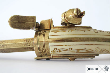 Denix Revolving 2-Barrel Flintlock Pistol Replica, France 18th C.
