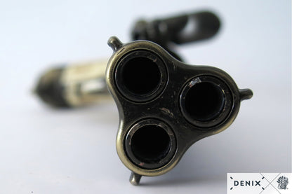 Denix 18th Century French 3-Barrel Flintlock Pistol Replica - Eagle Head Hilt (Decorative)