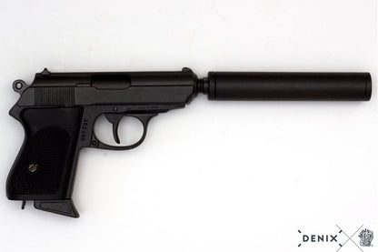 Denix Semi-Automatic Pistol with Silencer Replika Tabanca, Germany 1931