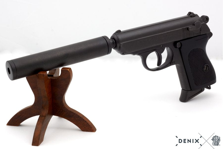 Denix Semi-Automatic Pistol with Silencer Replika Tabanca, Germany 1931