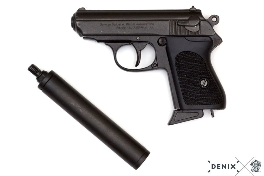 Denix Semi-Automatic Pistol with Silencer Replika Tabanca, Germany 1931