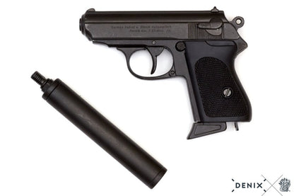 Denix Semi-Automatic Pistol with Silencer Replika Tabanca, Germany 1931