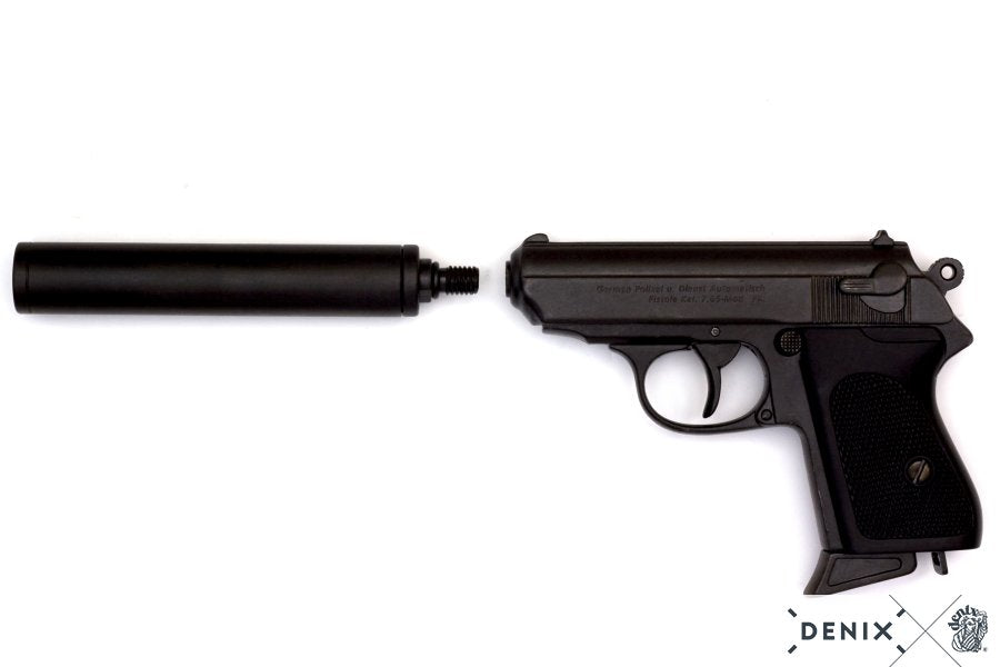 Denix Semi-Automatic Pistol with Silencer Replika Tabanca, Germany 1931