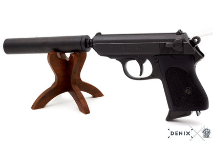 Denix Semi-Automatic Pistol with Silencer Replika Tabanca, Germany 1931