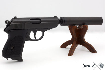 Denix Semi-Automatic Pistol with Silencer Replika Tabanca, Germany 1931