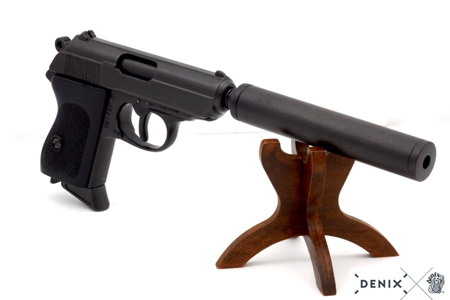 Denix Semi-Automatic Pistol with Silencer Replika Tabanca, Germany 1931