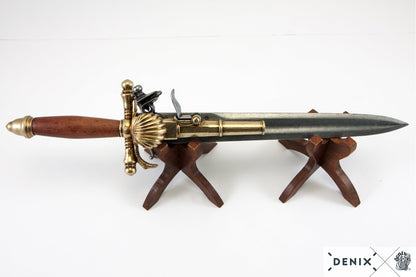 Denix 18th Century French Flintlock Knife Pistol Replica - Decorative Weapon