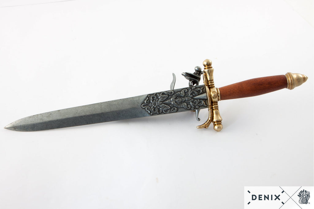 Denix 18. Yüzyıl Fransız Bıçaklı Çakmaklı Tabanca Replikası – Knife Pistol Dekoratif Silah
