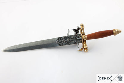 Denix 18th Century French Flintlock Knife Pistol Replica - Decorative Weapon