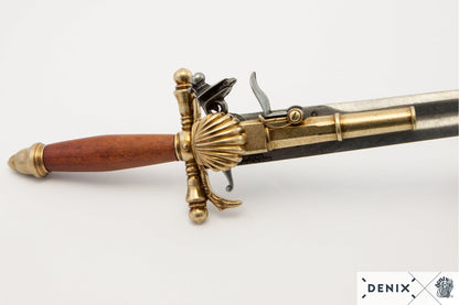 Denix 18th Century French Flintlock Knife Pistol Replica - Decorative Weapon