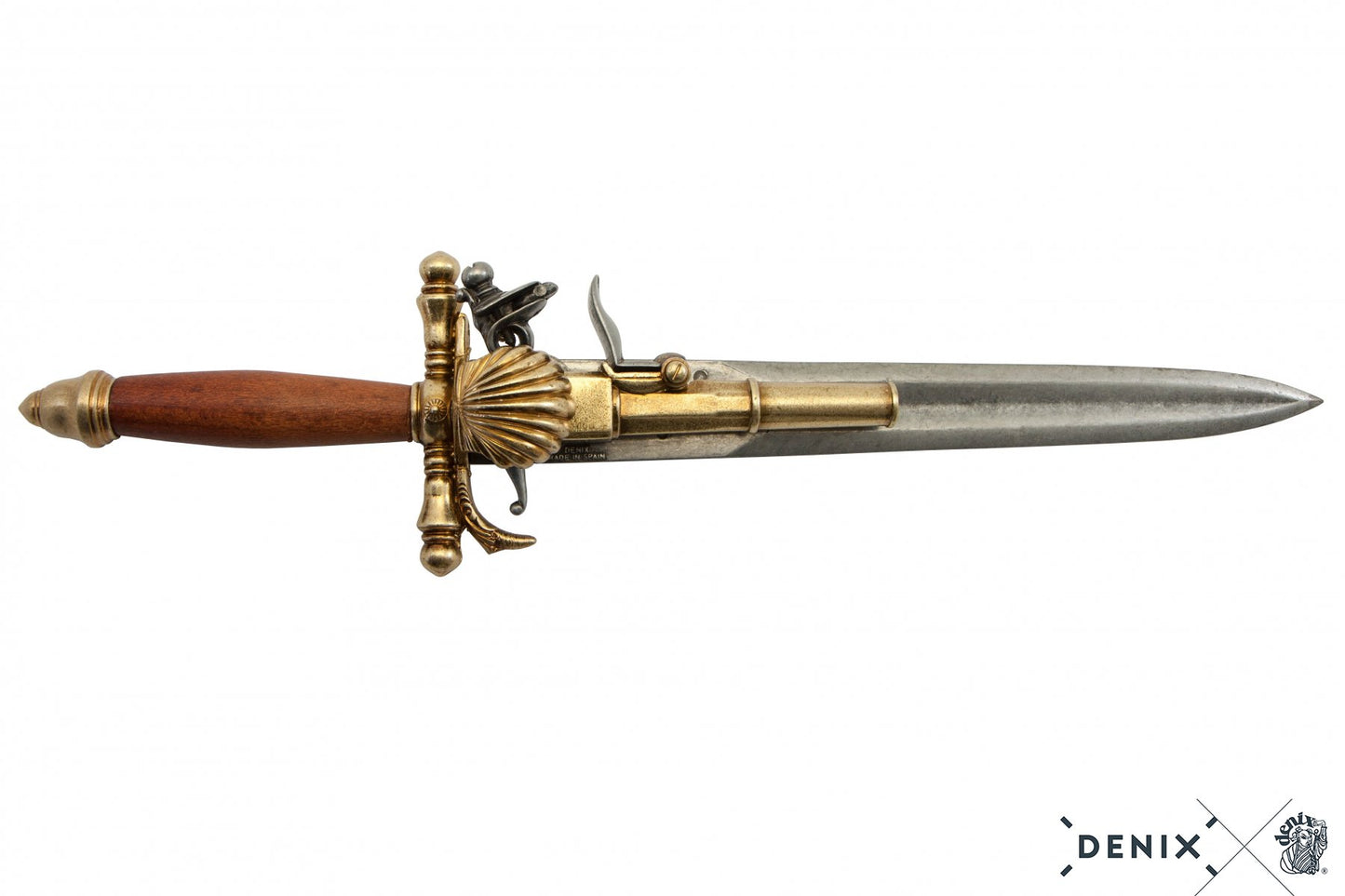Denix 18. Yüzyıl Fransız Bıçaklı Çakmaklı Tabanca Replikası – Knife Pistol Dekoratif Silah