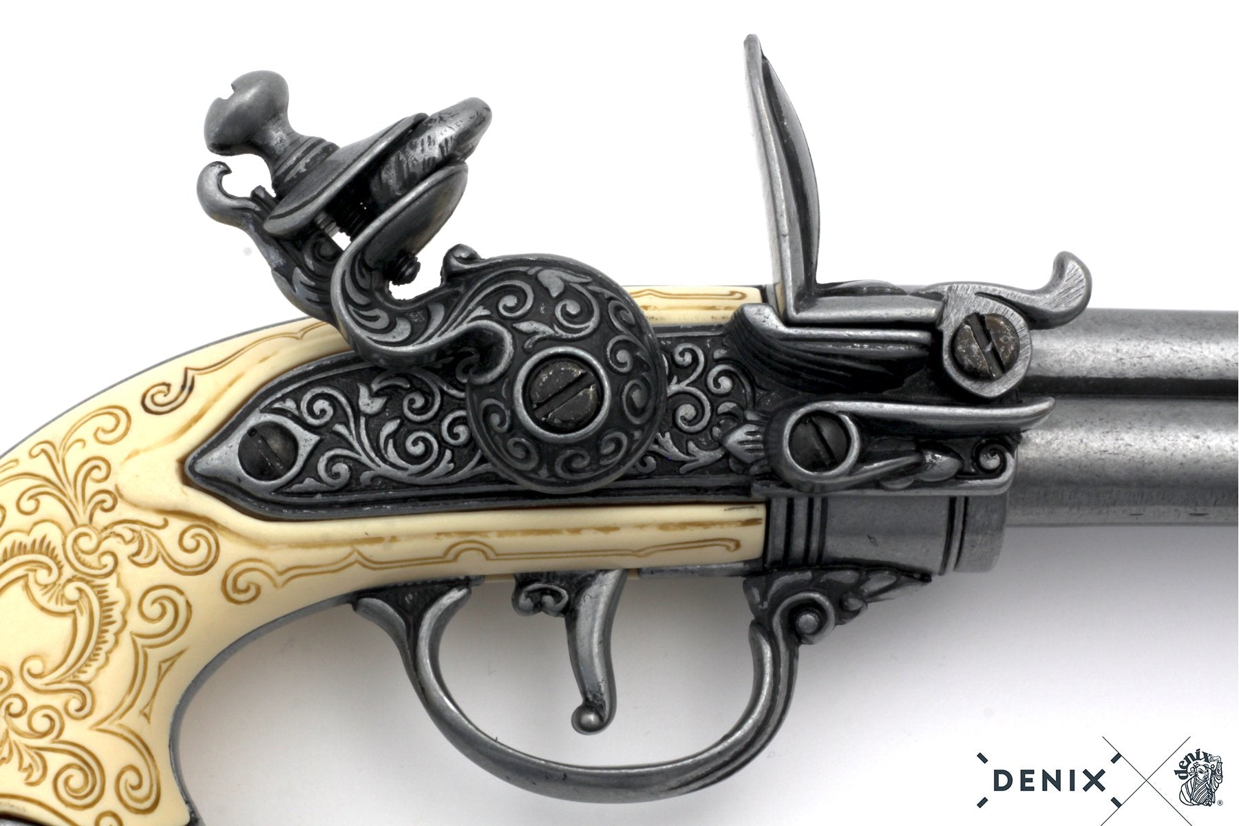 Denix Flintlock 3 Namlulu Replika Tabanca, Italy 1680