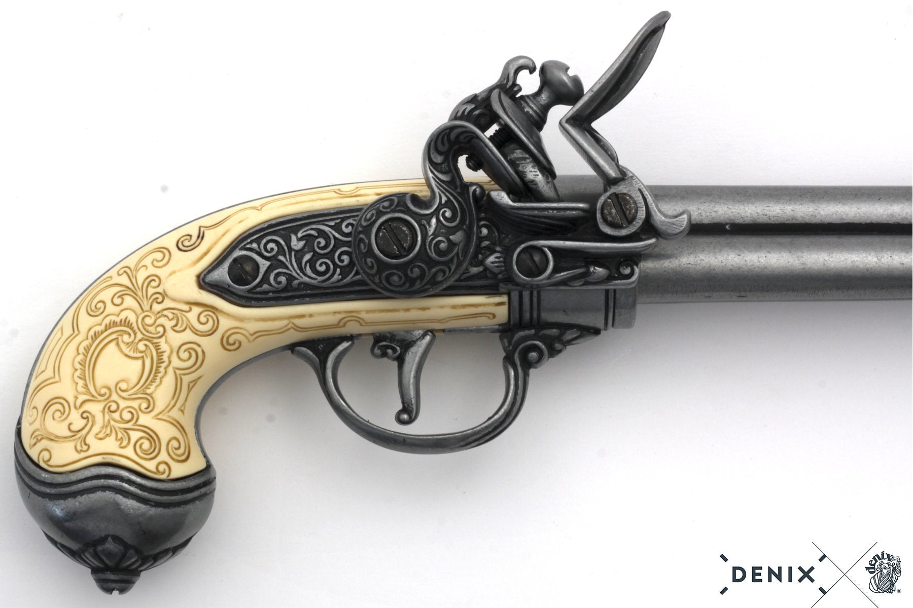 Denix Flintlock 3 Namlulu Replika Tabanca, Italy 1680