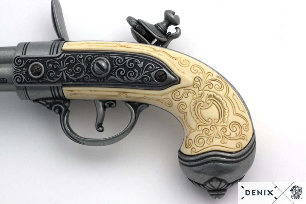Denix Flintlock 3 Namlulu Replika Tabanca, Italy 1680