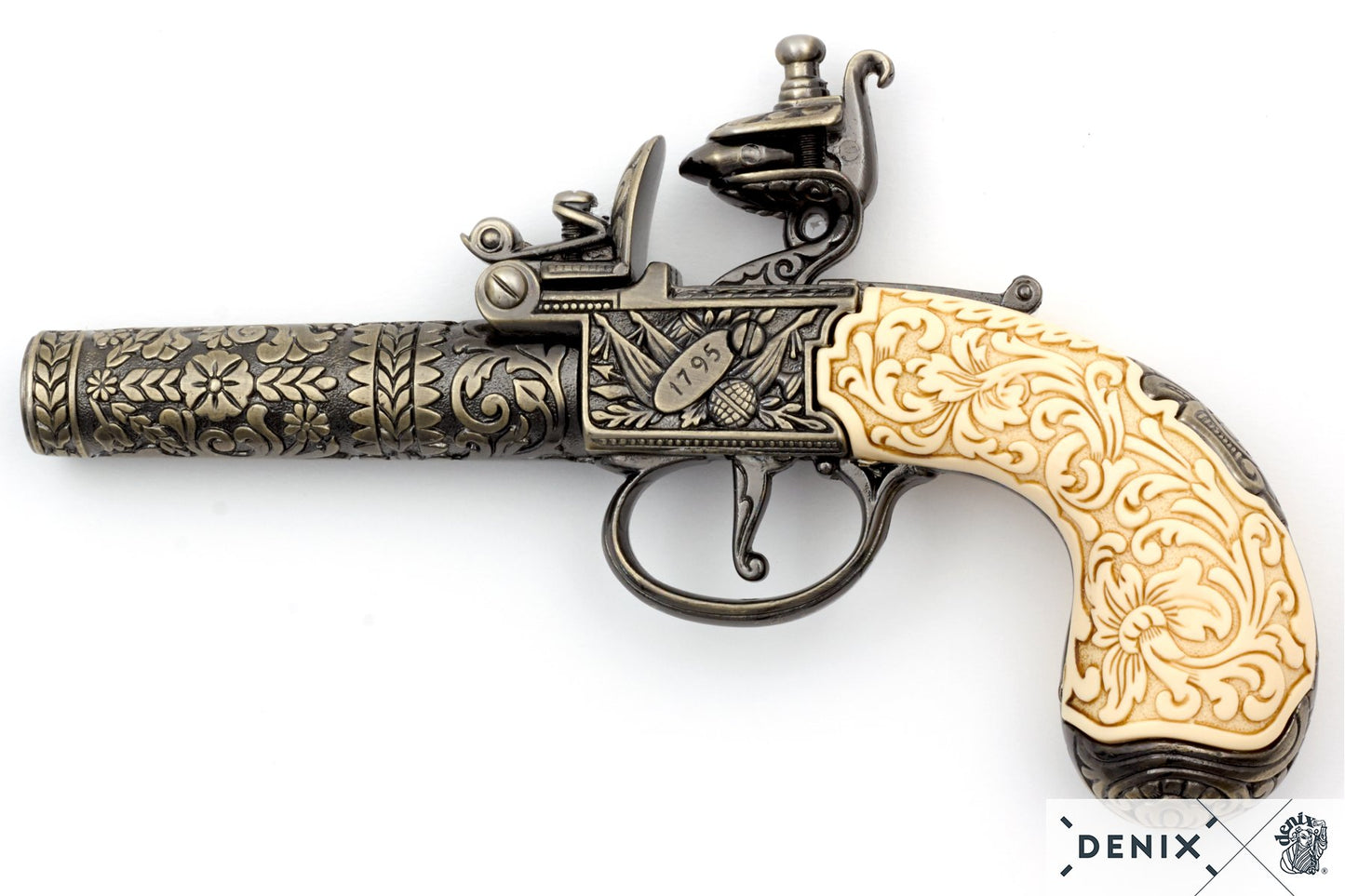 Denix Flintlock pocket pistol Replica, London 1795