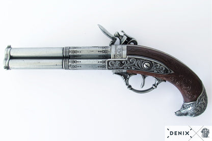 Denix 3-Barrel Flintlock Pistol Replica, France 18th C.