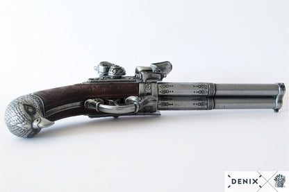 Denix 3-Barrel Flintlock Pistol Replica, France 18th C.