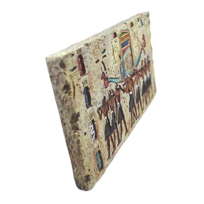 Antik Mısır Gemisi Duvar Plaketi – Hiyeroglif Desenli 23,5 cm