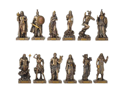 Veronese Design 12'li Yunan Mitolojisi Tanrıları Seti Dekoratif Biblo Koleksiyonu