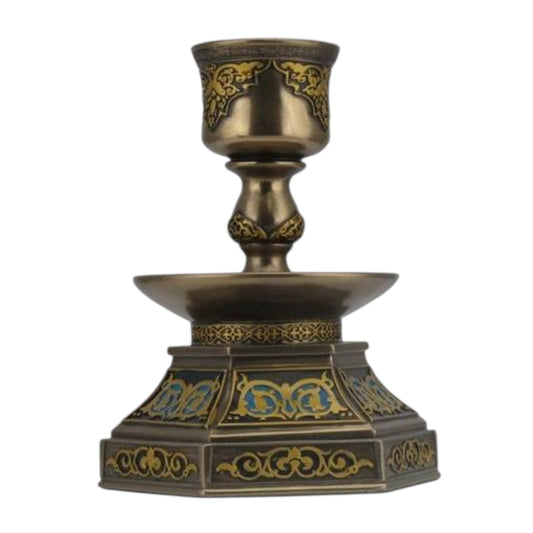 Arabesk Desenli Dekoratif Mumluk | Klasik Şamdan 12 cm