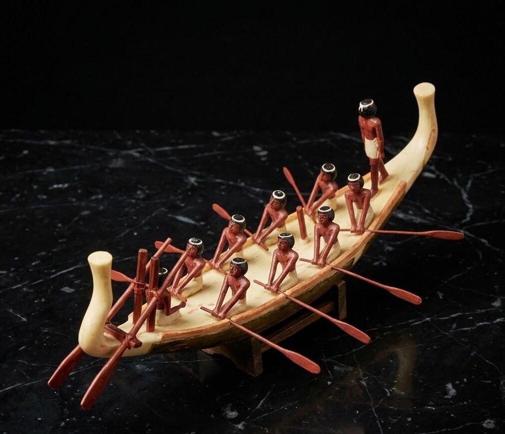 Antik Mısır Kürekli Tekne Biblosu – Rowing Boat Dekoratif Figür 22 cm