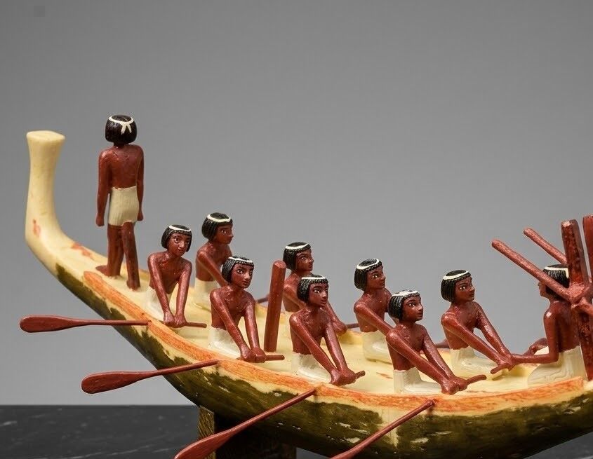 Antik Mısır Kürekli Tekne Biblosu – Rowing Boat Dekoratif Figür 22 cm