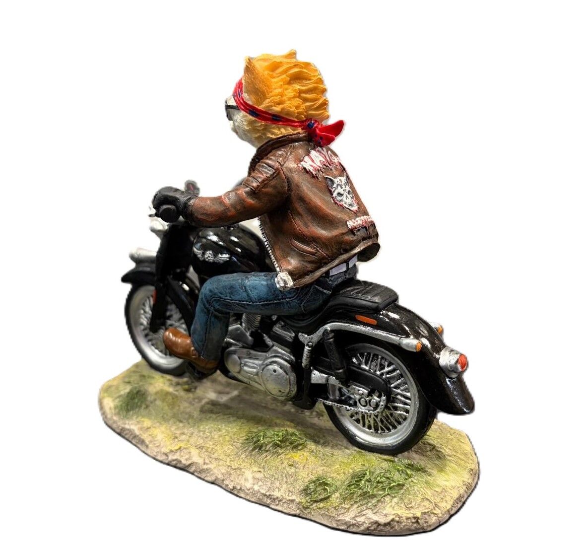 Motorsikletli Kedi Dekoratif Biblo
