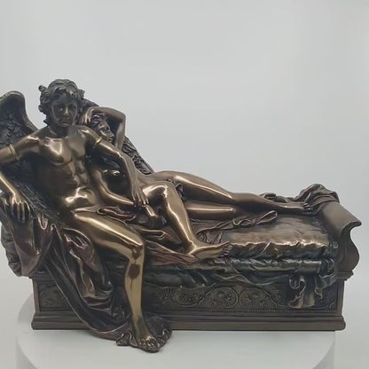 Veronese Design Aşk Tanrısı Eros ve Psyche Dekoratif Heykel 18,5 cm