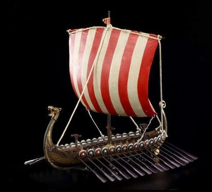 Viking Uzun Gemisi Dekoratif Heykel | İskandinav Drakkar Modeli 33 cm