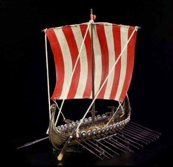 Viking Uzun Gemisi Dekoratif Heykel | İskandinav Drakkar Modeli 33 cm