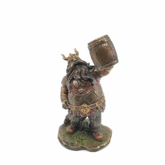 Veronese Design Fıçılı Viking Dekoratif Heykel 18 cm