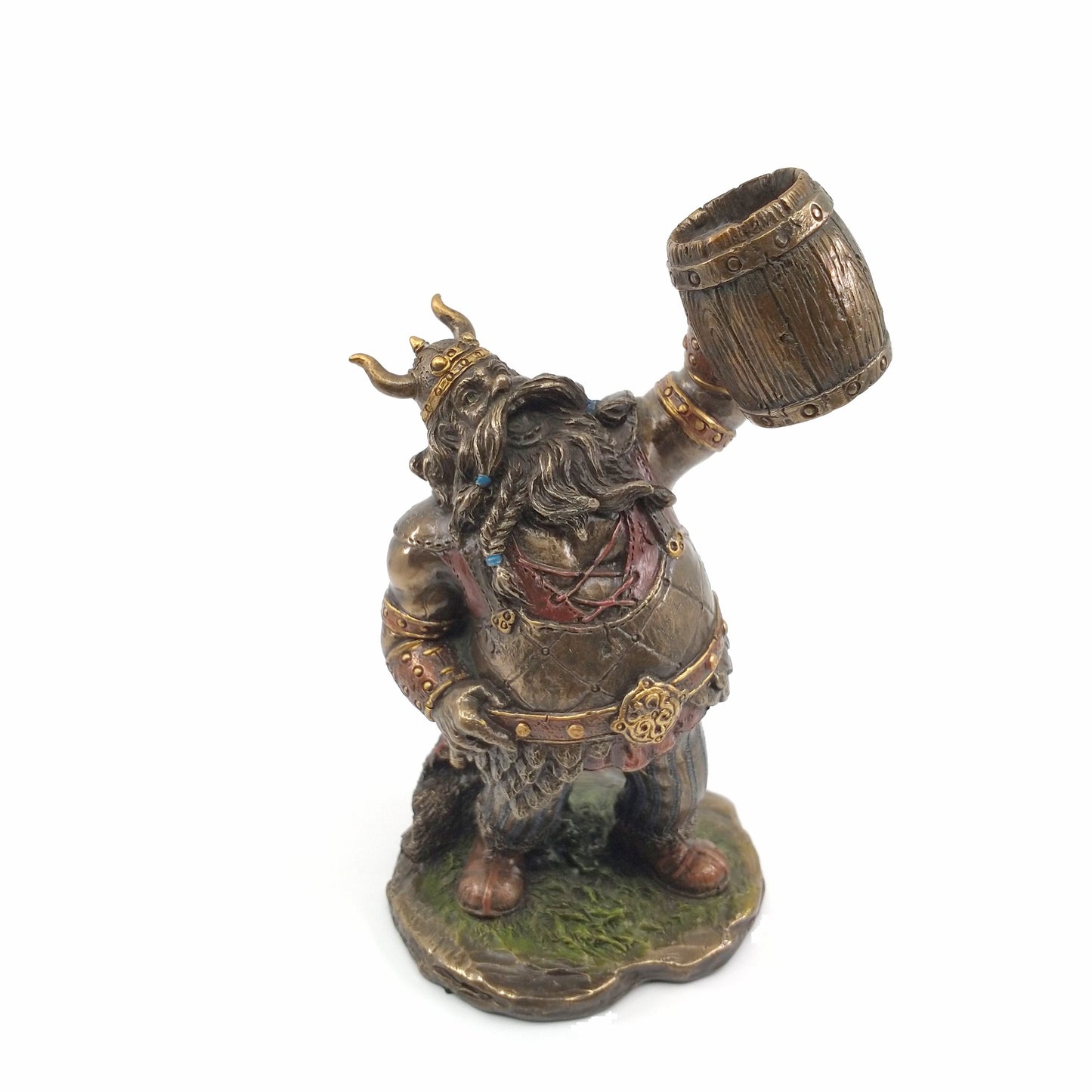 Veronese Design Fıçılı Viking Dekoratif Heykel 18 cm