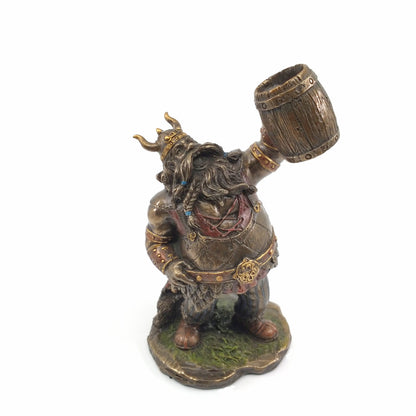 Veronese Design Fıçılı Viking Dekoratif Heykel 18 cm