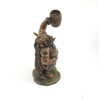 Veronese Design Fıçılı Viking Dekoratif Heykel 18 cm