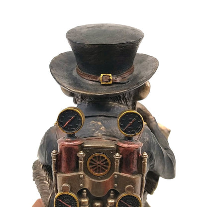 Kitap Okuyan Şempanze Dekoratif Biblo Cold Cast Resin El Boyaması 19,5 cm