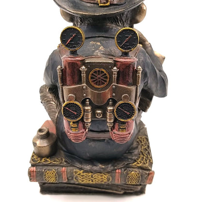 Kitap Okuyan Şempanze Dekoratif Biblo Cold Cast Resin El Boyaması 19,5 cm