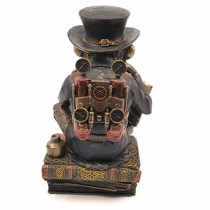 Kitap Okuyan Şempanze Dekoratif Biblo Cold Cast Resin El Boyaması 19,5 cm