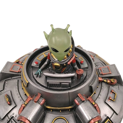 UFO ve Uzaylı Dekoratif Biblo Cold Cast Resin El Boyaması 13 cm