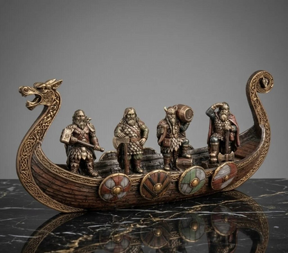 Veronese Design Viking Savaş Gemisi Dekoratif Heykel 28,5 cm