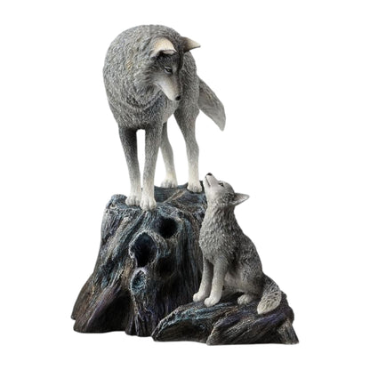 Veronese Design Wolf and Cub Decorative Figurine 24.5 cm