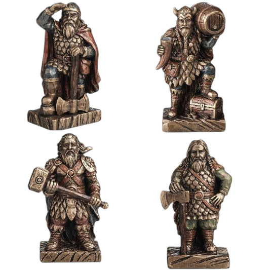 Veronese Design 4'lü Viking Savaşçıları Dekoratif Figür Seti 7,5 cm