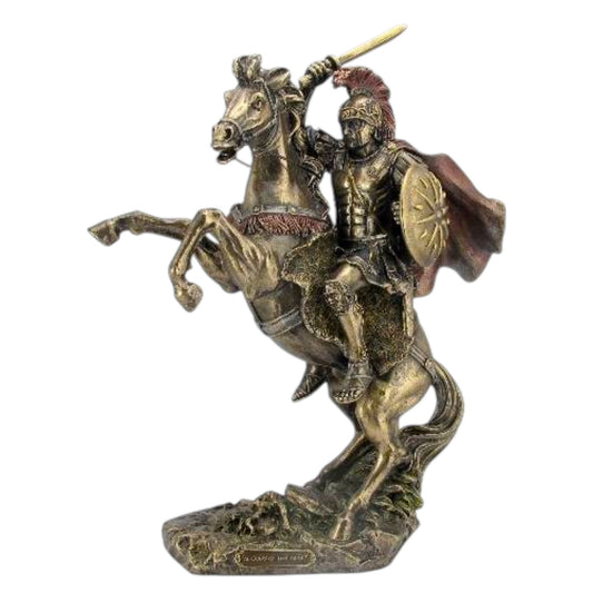 Büyük İskender Atlı Dekoratif Biblo Antik Yunan Heykeli 33,5 cm
