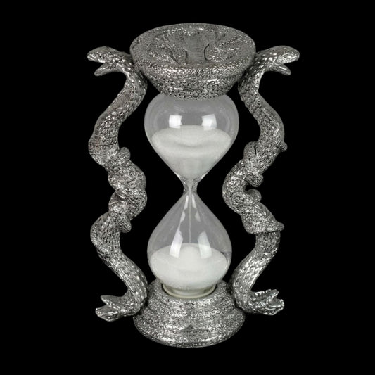 Serpentine Hourglass Cold Cast Resin Hand Painted Decorative Object 14.5 cm