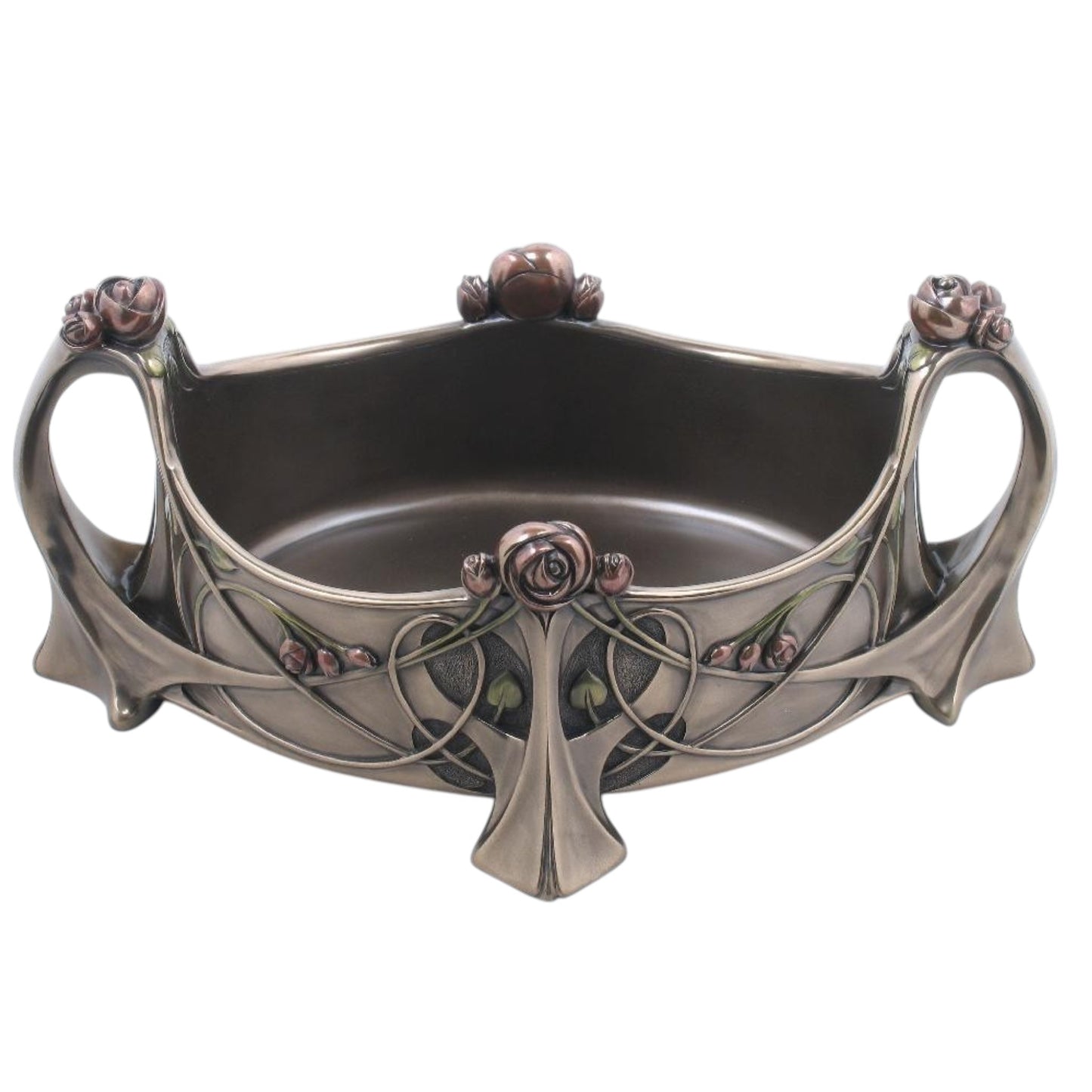 Çiçekli Dekoratif Bowl | Art Nouveau Meyvelik ve Sunum Kasesi 31,5 cm