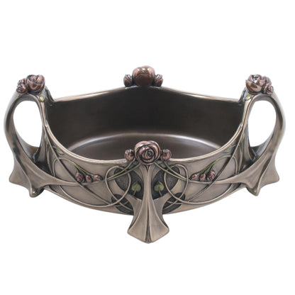 Çiçekli Dekoratif Bowl | Art Nouveau Meyvelik ve Sunum Kasesi 31,5 cm