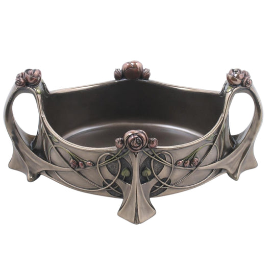 Çiçekli Dekoratif Bowl | Art Nouveau Meyvelik ve Sunum Kasesi 31,5 cm
