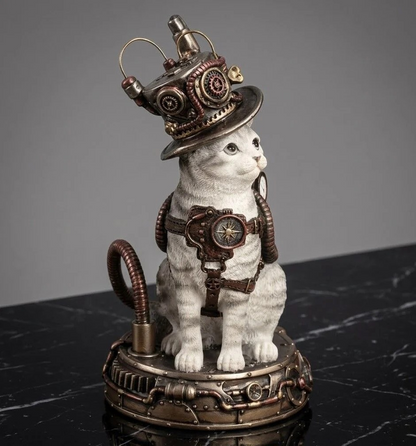 Veronese Design Steampunk Cat Decorative Figurine 17.5 cm