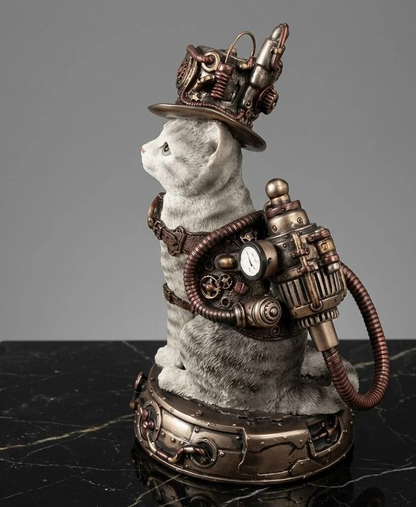 Veronese Design Steampunk Cat Decorative Figurine 17.5 cm