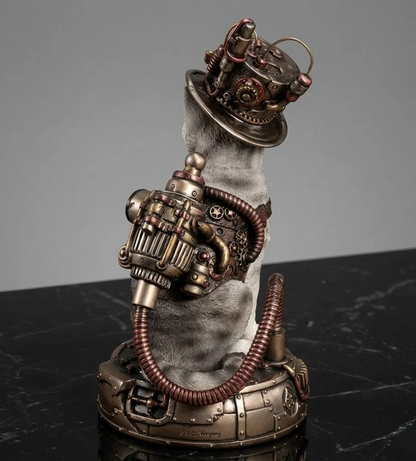 Veronese Design Steampunk Cat Decorative Figurine 17.5 cm